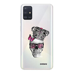 Coque Samsung Galaxy A71 souple transparente Tête de mort couronn Motif Ecriture Tendance Evetane