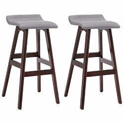 vidaXL Tabourets de bar lot de 2 gris clair tissu