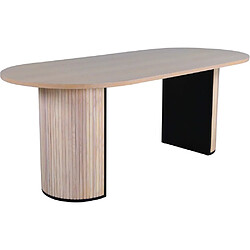 Venture Home Table de repas ovale Bianca 200 x 90 cm noir et naturel.