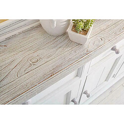 Avis Pegane Buffet en pin massif blanc vintage - Longueur 165 x Hauteur 90 x Profondeur 47 cm