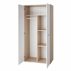 Paris Prix Armoire 2 Portes Dino 191cm Blanc & Chêne