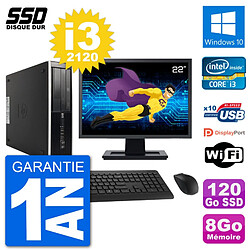 PC HP Compaq 6200 Pro SFF Ecran 22" i3-2120 RAM 8Go SSD 120Go Windows 10 Wifi · Occasion 