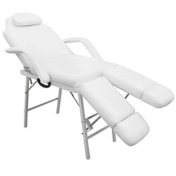 Avis Maison Chic Fauteuil relax,Chair pour traitement facial Similicuir 185x78x76 cm Blanc -MN26924