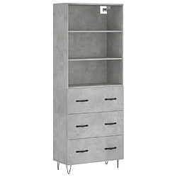 Maison Chic Buffet,Meuble de Rangement,commode pour salon,Cuisine Gris béton 69,5x34x180 cm Bois d'ingénierie -MN36141