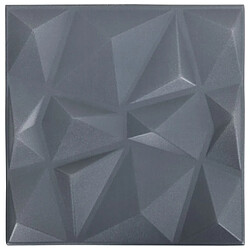 vidaXL Panneaux muraux 3D 12 pcs 50x50 cm gris diamant 3 m²