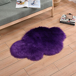 LUUCOZK Tapis moelleux en fausse fourrure, tapis à poils longs pour chambre à coucher et salon – Nuage violet-70x90CM