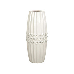 Vase Romimex Blanc Argenté Céramique 13 x 32 x 13 cm