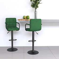 vidaXL Tabourets de bar lot de 2 vert foncé velours 