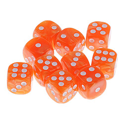 10 pièces en plastique à 6 faces numériques d6 pour la partie bar jeu de table orange jeu de société accessoires jouets