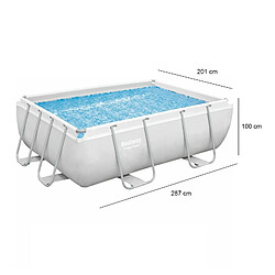 Acheter Pack Piscine Rectangulaire Bestway Frame 287x201x100 cm Épurateur, Echelle, Kit de Nettoyage et Doseur de Chlore