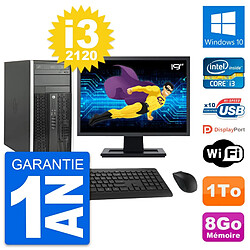 PC Tour HP Pro 6300 CMT Ecran 19" i3-2120 RAM 8Go Disque Dur 1To Windows 10 Wifi - Occasion