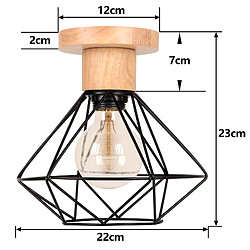 Stoex Plafonniers Modernes Cage en Métal Lampe de Plafond D'Intérieur E27 Noir Luminaire Plafonnier Rétro Pour Chambre Couloir Salon pas cher