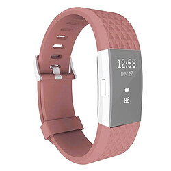 Wewoo Bracelet café pour Fitbit Charger 2 montre Diamond Texture TPU Bracelet, longueur totale: 23cm 