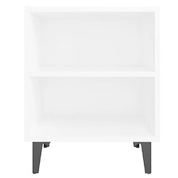 Avis vidaXL Table de chevet avec pieds en métal blanc 40x30x50 cm