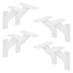 ML-Design 8x Support étagère murale fixation flottante aluminium blanc robuste 120x120 mm 