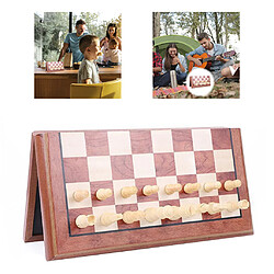 Avis Jeu d'échecs, 15 "x 15" Pliant Magnétique En Bois Standard Jeu D'échecs Conseil Ensemble avec En Bois Pièces Artisanales et Échecs de Stockage slots