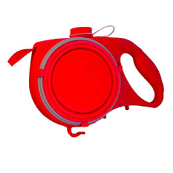 Universal Laisse de chien rétractable en nylon bol de voyage pliable bouteille d'eau pour chiot portable marche extérieure corde de traction fournitures pour animaux de compagnie | Traction (rouge)