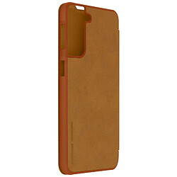 Housse Galaxy S21 Plus Étui Folio Porte-carte Cuir Véritable Qin Nillkin marron