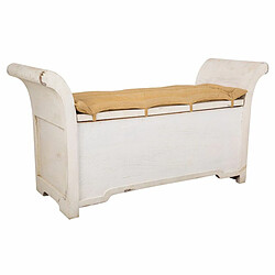 Banc Alexandra House Living Blanc Coton Bois de manguier 42 x 63 x 120 cm 