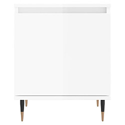 Acheter vidaXL Tables de chevet 2pcs blanc brillant 40x30x50cm bois ingénierie