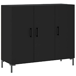 vidaXL Buffet noir 90x34x80 cm bois d'ingénierie