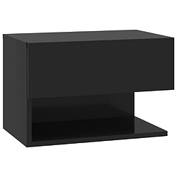 vidaXL Table de chevet murale Noir