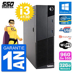 PC Lenovo ThinkCentre M83 SFF Intel i3-4130 RAM 32Go SSD 960Go Windows 10 Wifi · Occasion 