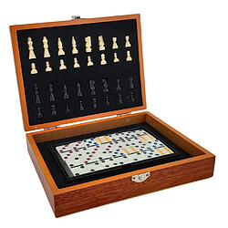 jeu d'échecs en bois jeux de société pour enfants adultes Jeu d'échecs en bois Jeux de société Jeu d'échecs et de dominos internationaux pour enfants et adultes