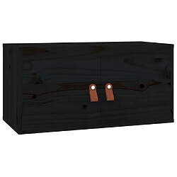 Maison Chic Armoire murale,Meuble de Rangement pour salon,cuisine Noir 60x30x30 cm Bois de pin massif -MN27322