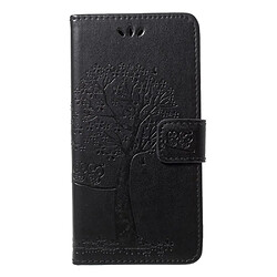 Etui en PU  tree noir hibou pour Huawei P20 Lite 