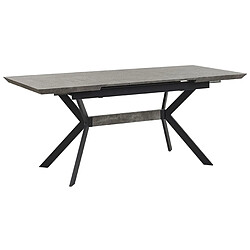 Beliani Table effet béton et noir 140 / 180 x 80 cm BENSON