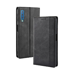 Etui en PU style vintage noir pour votre Samsung Galaxy A7 (2018)