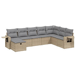 vidaXL Salon de jardin avec coussins 8pcs mélange beige résine tressée