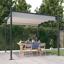 vidaXL Tonnelle de jardin avec toit rétractable 3x3 m Crème