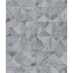 Noordwand Papier peint Topchic Graphic Shapes Facet Gris métallisé 