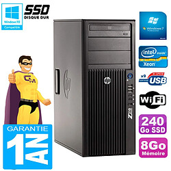 PC HP WorkStation Z210 Tour Xeon E3-1240 RAM 8Go SSD 240Go Graveur DVD Wifi W7 - Occasion