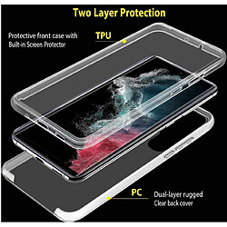 Htdmobiles Coque pour Samsung Galaxy S23 FE 5G - housse etui silicone gel fine 360 integrale (avant et arriere) + verre trempe - TRANSPARENT