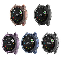 Wewoo Boîtier de montre Pour Garmin Fenix 6X / 6X Pro Etui de protection en TPU avec demi-couverture Noir transparent pas cher