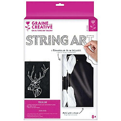 Graines Creatives Coffret String Art - Tableau noir Cerf art filaire 30 x 22 cm