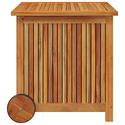 Avis Helloshop26 Coffre boîte meuble de jardin rangement avec roues 60 x 50 x 58 cm bois acacia 02_0013066