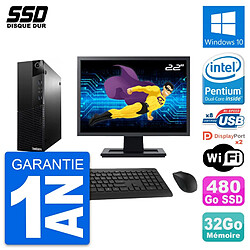 PC Lenovo M83 SFF Ecran 22" Intel G3220 RAM 32Go SSD 480Go Windows 10 Wifi