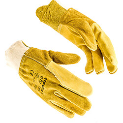 Lot de 5 paires de gants de travail et manutention cuir fleur de bovin EN388