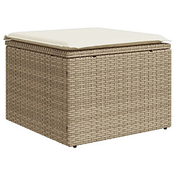 Avis vidaXL Salon de jardin avec coussins 9 pcs beige résine tressée