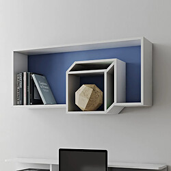 Acheter TemaHome - Étagère Murale Cube Cubic 100cm Bleu Foncé & Blanc