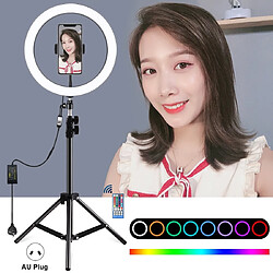 Wewoo Support de trépied 1,1 m + anneau LED dimmable 12 pouces RVB Vlogging Selfie Photographie Lumières vidéo en direct Kits de diffusion avec rotule de de chaussure froide et pince de téléphone prise AU 