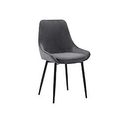 Acheter Vente-Unique Lot de 6 chaises - Velours et métal noir - Anthracite - MASURIE