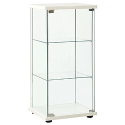 vidaXL Armoire de rangement Verre trempé Blanc 