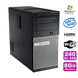 PC Tour DELL Optiplex 3010 MT Intel G2020 Graveur 8Go 240Go SSD HDMI Wifi W7 · Occasion 