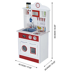 Avis Cuisine enfant en bois Little Chef rouge blanche jeu Teamson Kids TD-12385R