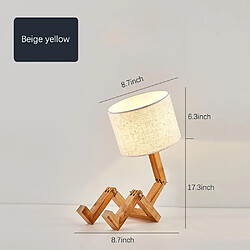 Universal Petite lampe robot, petite lampe en tissu 85-265V, lampe cadeau robot pour la chambre à coucher, beige, pas d'ampoule pas cher